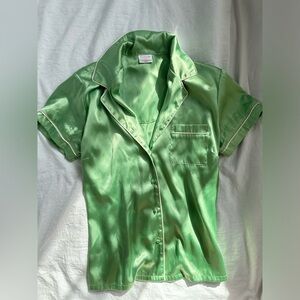 Silk Green Pajama Top